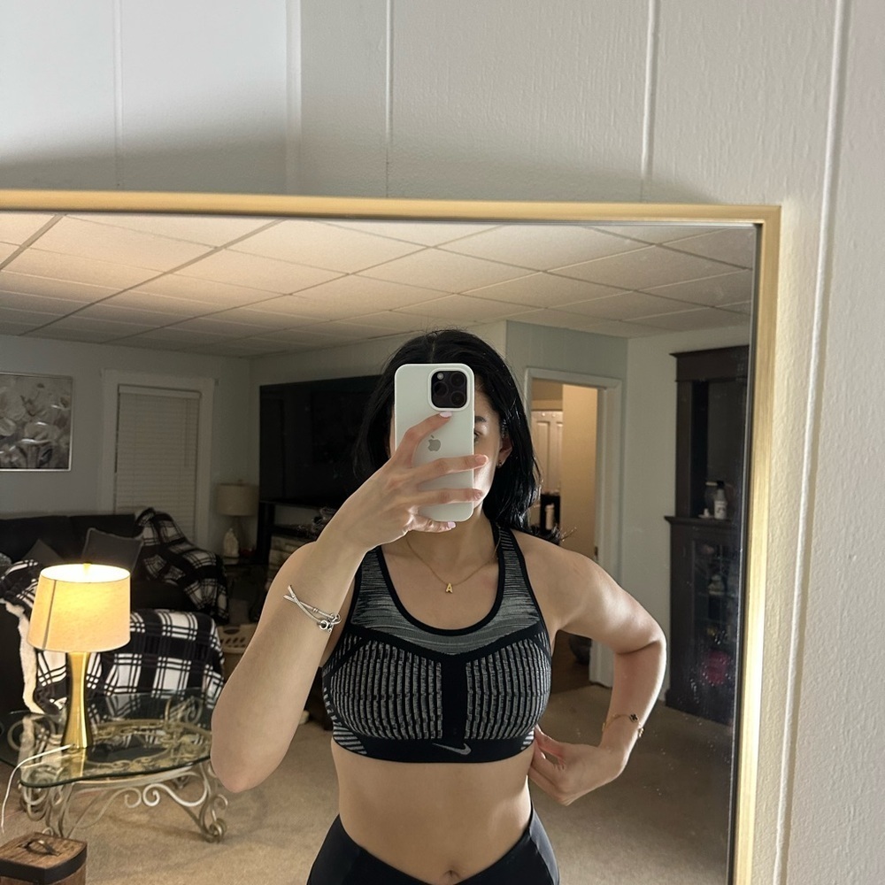 Black and Gray Sports Bra - Picture 3 of 3